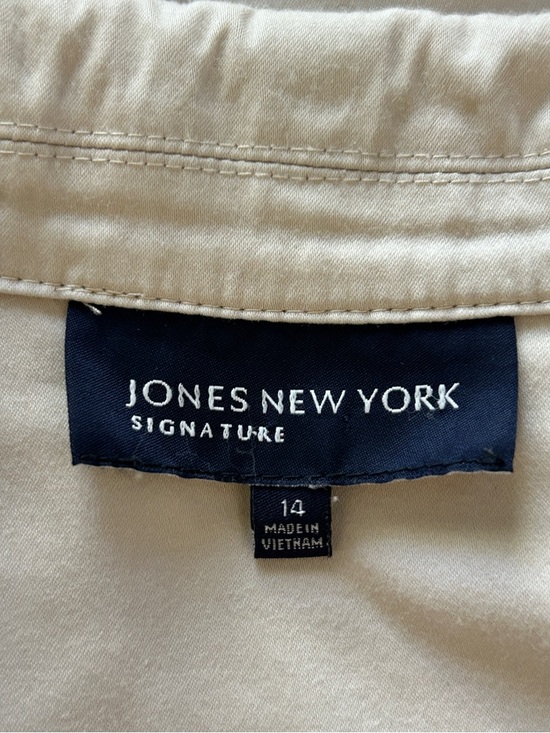 Jones New York Khaki Shirt Dress Sleeveless Button Front Size 14 - Picture 5 of 8